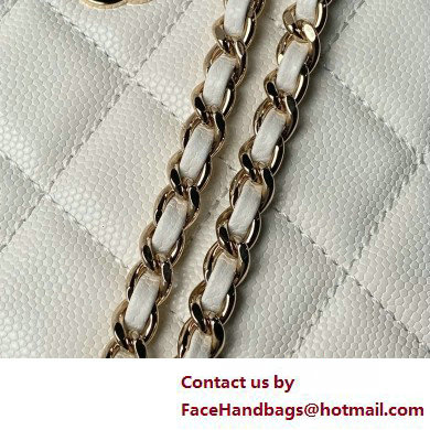 Chanel Grained Calfskin  &  Gold-Tone Metal Clutch with Chain Bag AP4000 White 2025